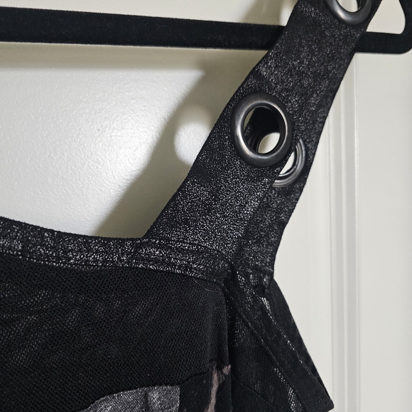 SALVAGE Edgy Black and Gray Asymmetrical Dress. M - Picture 6 of 13